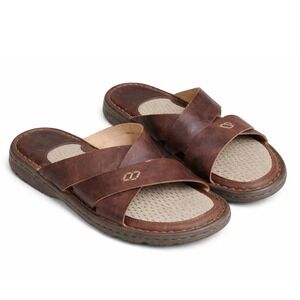 Born Hayka Brown Leather EU 40.5 US 9 Comfort Sandals Quiet Luxury Resort Wear